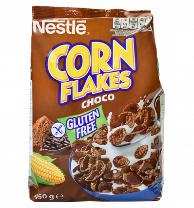 Сніданок сухий Nestlé Corn Flakes кукурзные хлопья з какао 450г