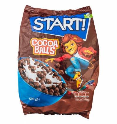 Завтраки сухие Start! зерновые шарики с какао 500г