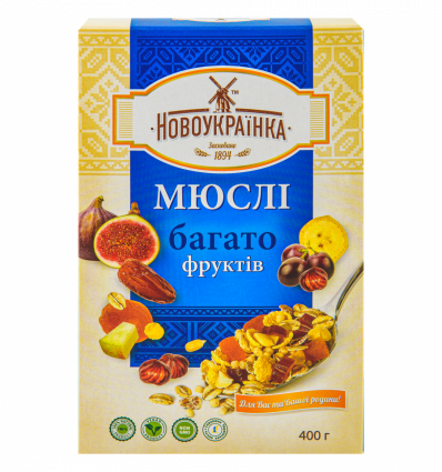 Мюсли Новоукраїнка Злаки и фрукты 400г