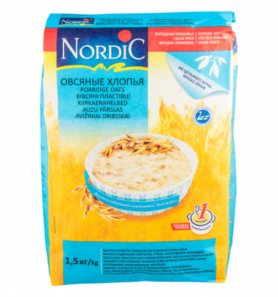 Овсяные хлопья Nordic 1,5кг