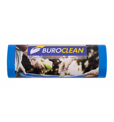 Пакети для сміття 120л/10 шт, міцні, сині 700х1050мм, 22мкм BuroClean EuroStandart ( 10200043 )