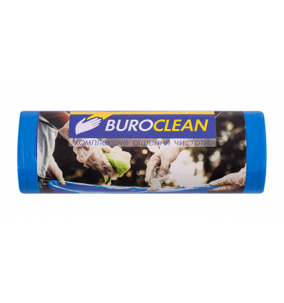 Пакети для сміття 120л/10 шт, міцні, сині 700х1050мм, 22мкм BuroClean EuroStandart