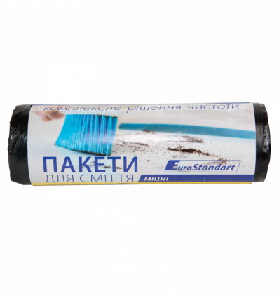 Пакети для сміття 120л/10шт, Eurostandart, міцні, чорні BuroClean ( 10200042 )