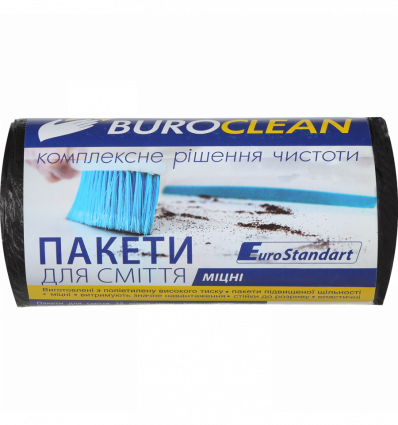 Пакети для сміття 35л/30шт, Eurostandart, міцні, чорні BuroClean ( 10200012 )