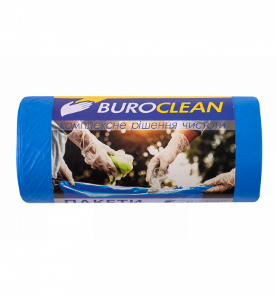 Пакети для сміття 60л/20 шт, міцні, сині 600х800мм, 21мкм BuroClean EuroStandart ( 10200033 )