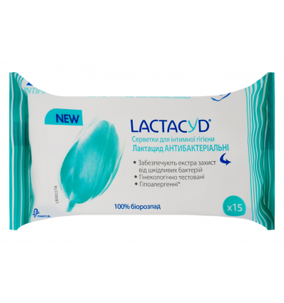 Салфетки Lactacyd Антибактериальные для интимной гигиены 15шт
