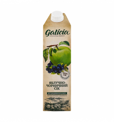 Сок Galicia яблочно-черничный неосветленный 1л
