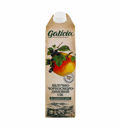 Сок Galicia яблочно-черносмородиновый неосветленный 1л