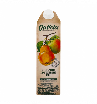 Сок Galicia яблочно-грушевый неосветленный 1л