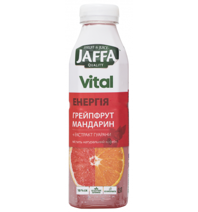 Напій Jaffa Vital Energy Грейпфрут-Мандарин з екстрактом гуарани 0,5л