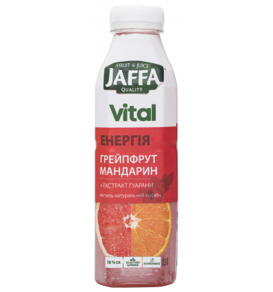 Напиток Jaffa Vital Energy Грейпфрут-Мандарин с экстрактом гуараны 0,5л