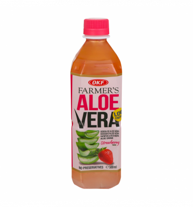 Напій безалкогольний OKF Farmer`s Aloe Vera полуниця 500мл