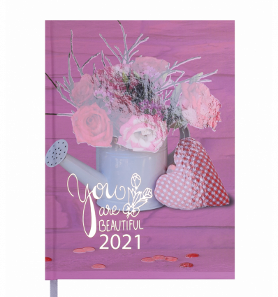 Щоденник датов. 2021 ROMANTIC, A5, рожевий