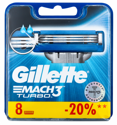 Касети для гоління Gillette Mach3 Turbo змінні 8шт