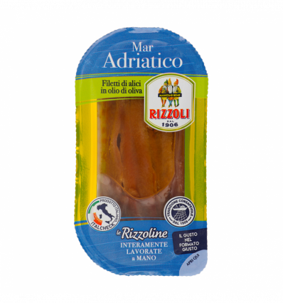 Пресервы Rizzoli Mar Adriatico филе анчоуса соленое в оливковом масле 40г