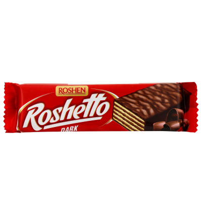 Батончик Roshen Roshetto Dark в шоколадній глазурі 32г