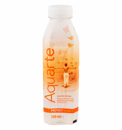 Вода Aquarte Захист з екстрактом ацероли і смаком апельсина Aquarte Захист 500мл