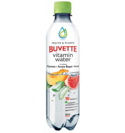 Напиток Vitamin Water Buvette безалкогольный Абрикос-алоэ-инжир 0.5л