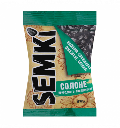 Семена подсолнечника Semki жареные соленые 80г
