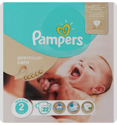 Пiдгузки Pampers Premium Care Mini дитячі 2 розмір 4-8кг 23шт