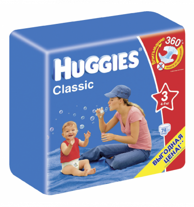 Підгузки Huggies Classic 3 розмір 4-9кг 78шт