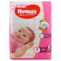 Подгузники Huggies Ultra Comfort 3 размер для девочек 5-9кг 80шт