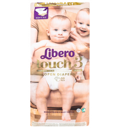 Подгузники Libero Touch 360° pro skin 3 размер 4-8кг 50шт