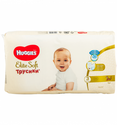 Подгузники-трусики Huggies Elite Soft 3 размер для детей 6-11кг 54шт