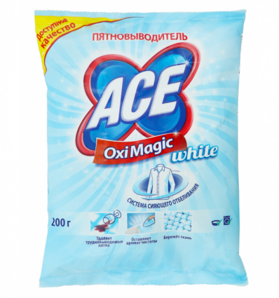 Средство для удаления пятен Ace Oxi Magic White для белого 200г
