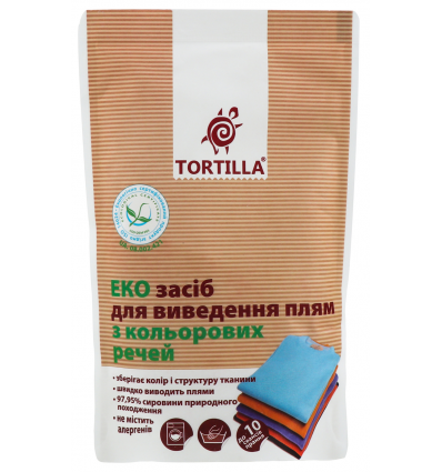 Средство Tortilla ЭКО для выведения пятен с цветных вещей 200г