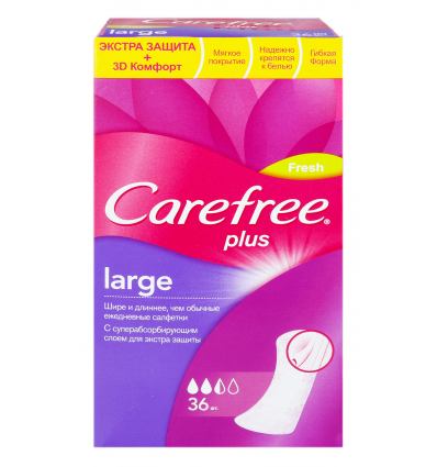 Прокладки ежедневные Carefree Plus Large Fresh 36шт