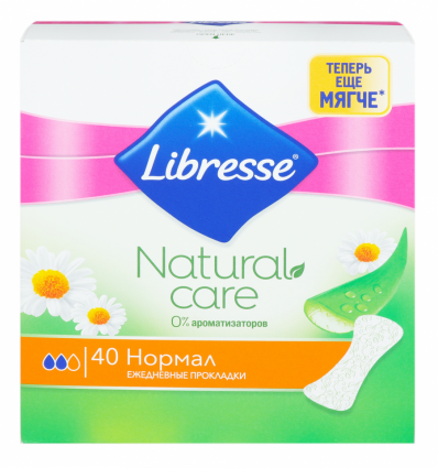 Прокладки Libresse Natural care Normal ежедневные 40шт