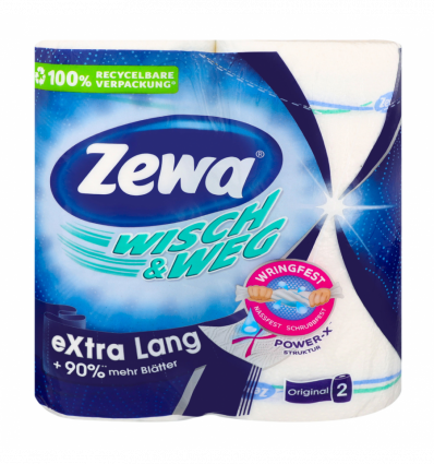 Полотенца бумажные Zewa Original Extra Lang Wisch&Weg кухонные 2-х слойные 2шт
