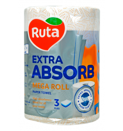 Рушники паперові Ruta Extra Absorbent тришарові 1рул