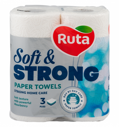 Полотенце бумажное Ruta Soft & Strong 3-слойное 2шт