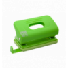 Діркопробивач пластиковий, RUBBER TOUCH, до 10 арк., 120х58х59 мм, світло-зелений