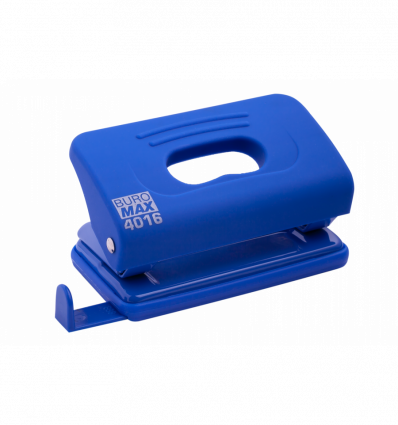 Діркопробивач пластиковий, RUBBER TOUCH, до 10 арк., 120х58х59 мм, синій