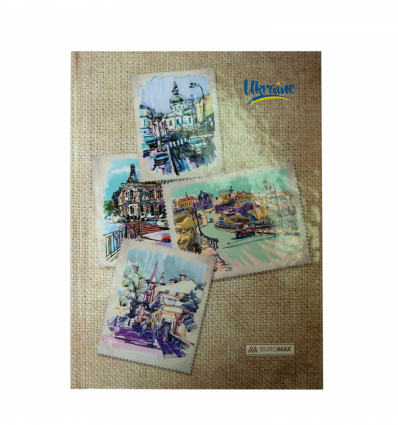 Записная книжка UKRAINE, А5, 96 л., клетка, твердая картонная обложка, коричневая