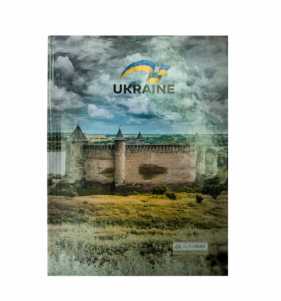 Записна книжка UKRAINE, А5, 96 арк., клітинка, тверда картонна обкладинка, коричнева
