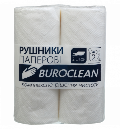 Рушники целюлозні "Buroclean", 2 рулони, білі ( 10100400 )