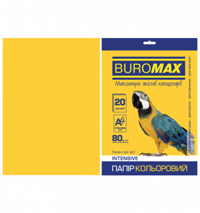 Кольоровий папір BUROMAX INTENSIVE жовтий А4 80г/м² 20 аркушів ( BM.2721320-08 )