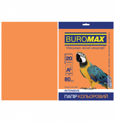 Кольоровий папір BUROMAX INTENSIVE помаранчевий А4 80г/м² 20 аркушів ( BM.2721320-11 )