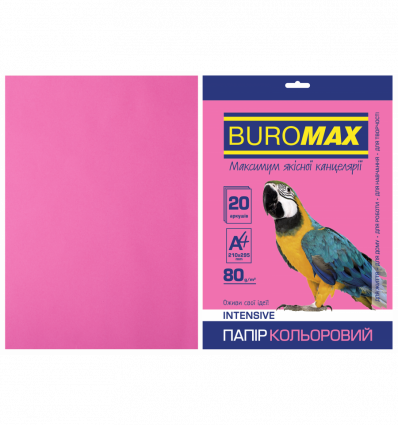 Кольоровий папір BUROMAX INTENSIVE малиновий А4 80г/м² 20 аркушів ( BM.2721320-29 )