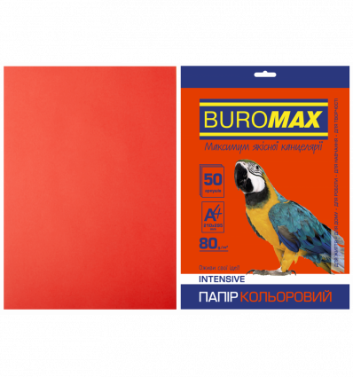 Цветная бумага BUROMAX INTENSIVE красная А4 80г/м² 50 листов ( BM.2721350-05 )