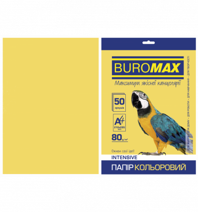 Кольоровий папір BUROMAX INTENSIVE золотий А4 80г/м² 50арк (BM.2721350-23)