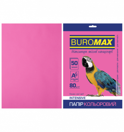 Цветная бумага BUROMAX INTENSIVE малиновая А4 80г/м² 50 листов ( BM.2721350-29 )