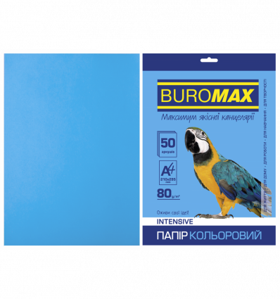 Кольоровий папір BUROMAX INTENSIVE світло-синій А4 80г/м² 50 аркушів ( BM.2721350-30 )