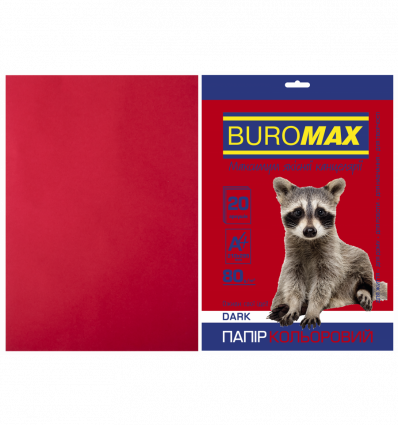 Цветная бумага BUROMAX DARK бордовая А4 80г/м² 20л (BM.2721420-13)