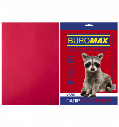 Цветная бумага BUROMAX DARK бордовая А4 80г/м² 50л (BM.2721450-13)