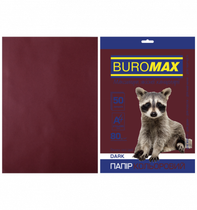 Кольоровий папір BUROMAX DARK коричневий А4 80г/м² 50 аркушів ( BM.2721450-25 )